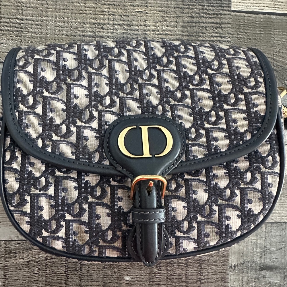 Blue and cream crossbody bag - Picture 5 of 7